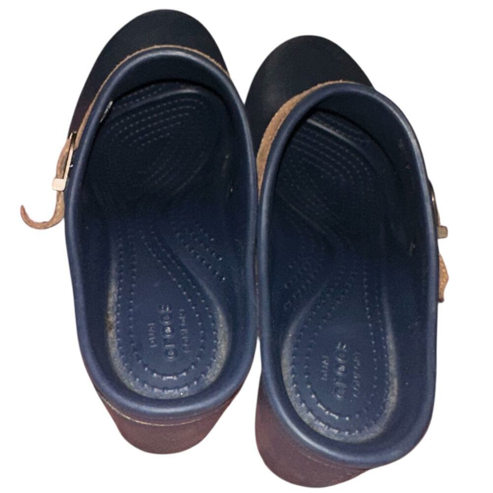 Crocs Navy Blue Clogs – Suede Strap – Slip-On Comfort Mules size 9W - Picture 4 of 5